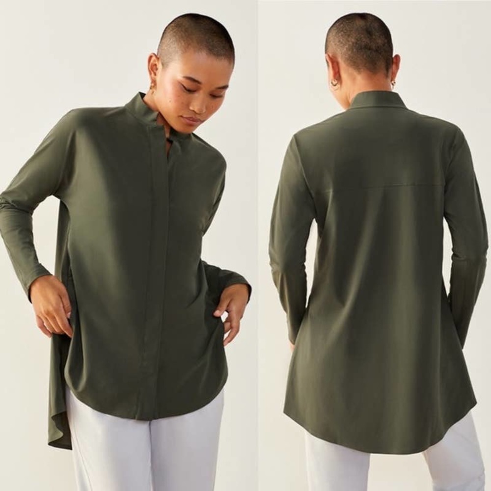 ADAY Something Borrowed Shirt in Moss Size S